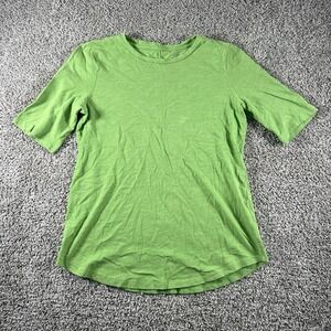 Eileen Fisher Shirt Womens Petite XXS Green‎ Organic Cotton Slub Crewneck Tee